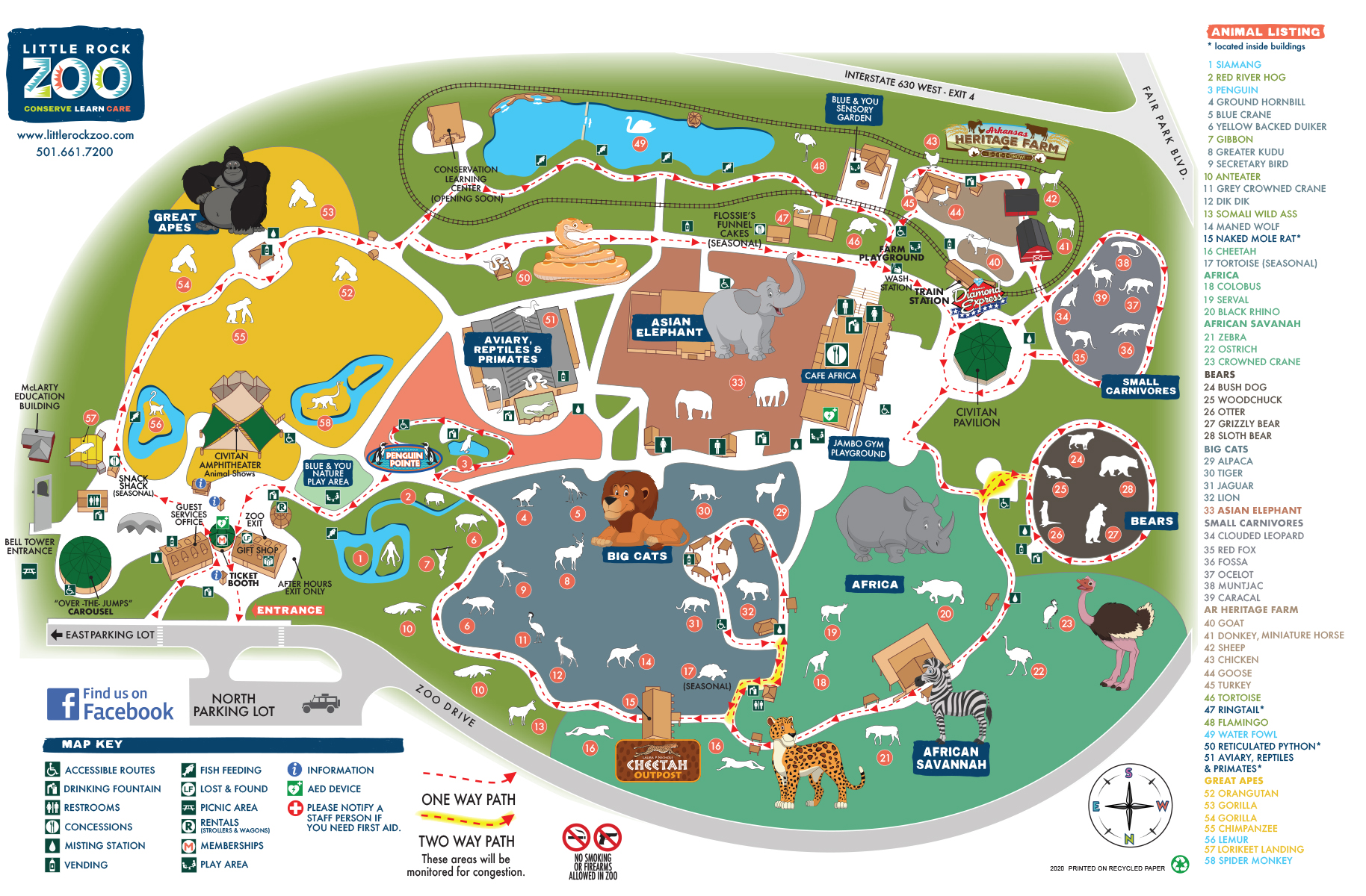 Printable Map Of Rolling Hills Zoo